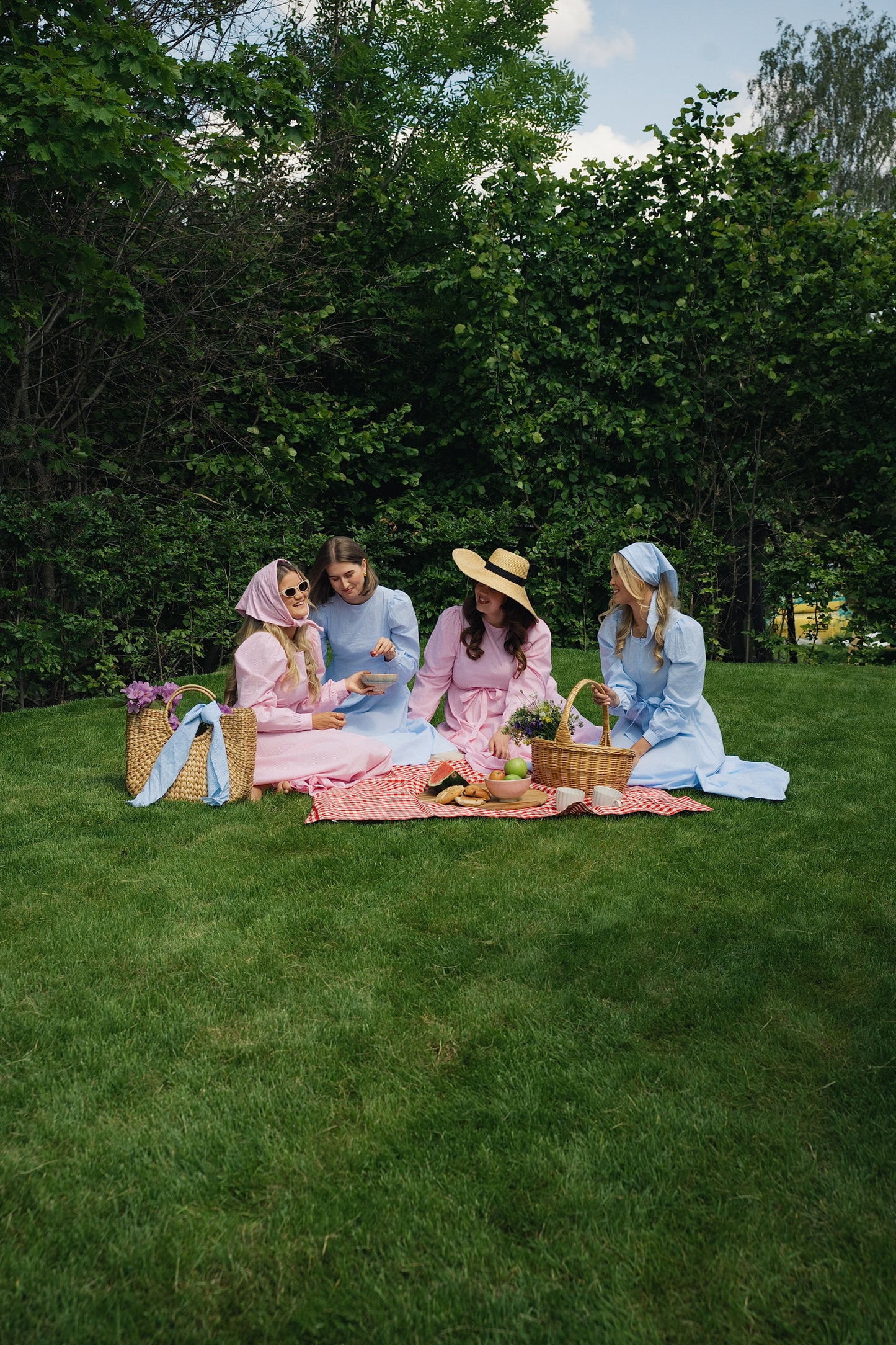 Madikken-kjole blå ruter