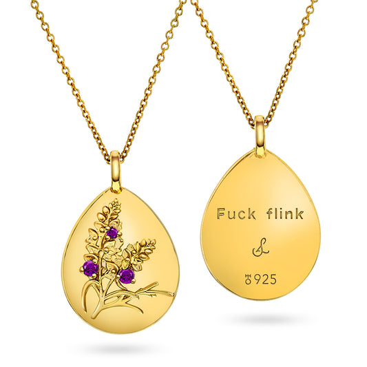 Amulett  "Fuck flink" med ametyst