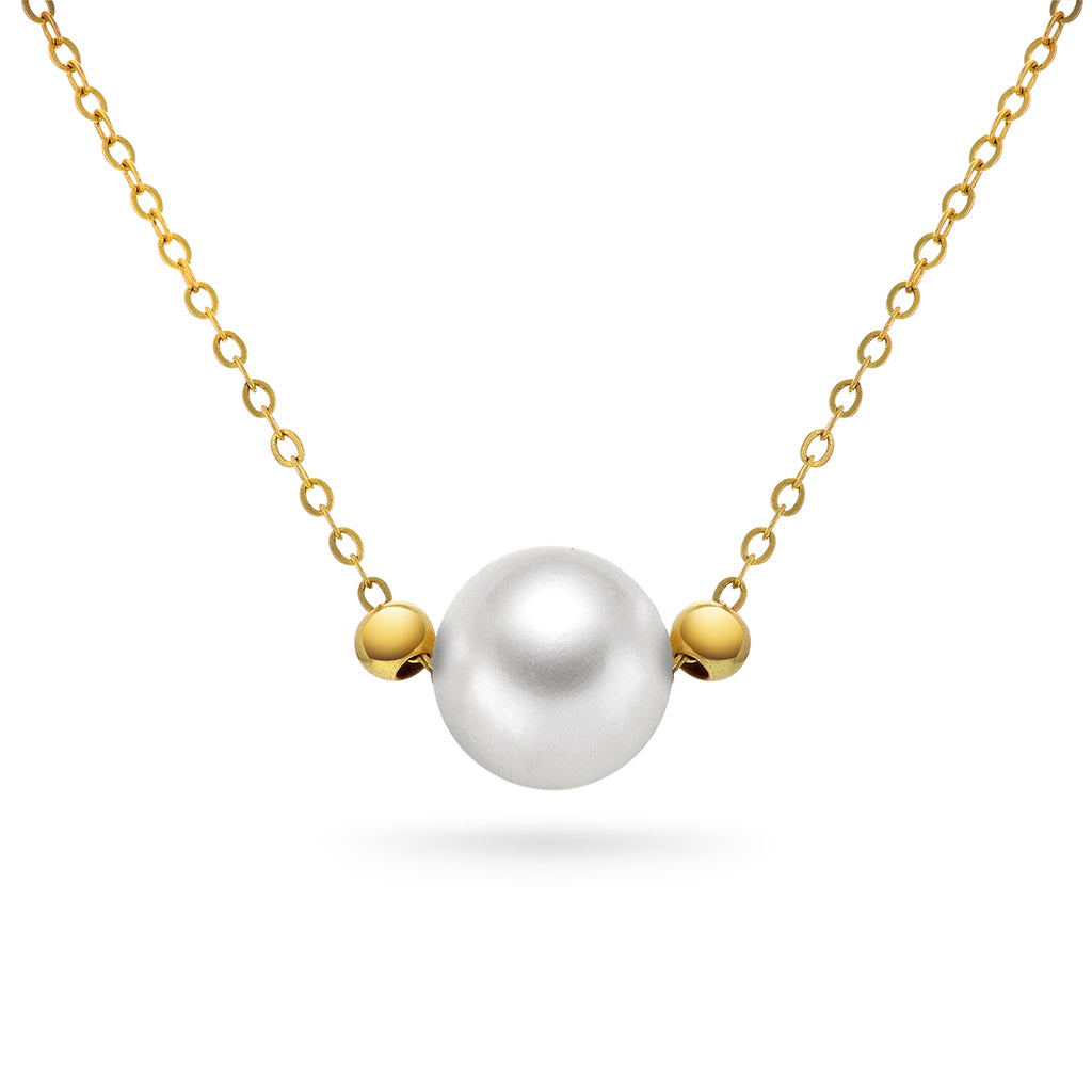 Smykke i forgylt sølv med perle