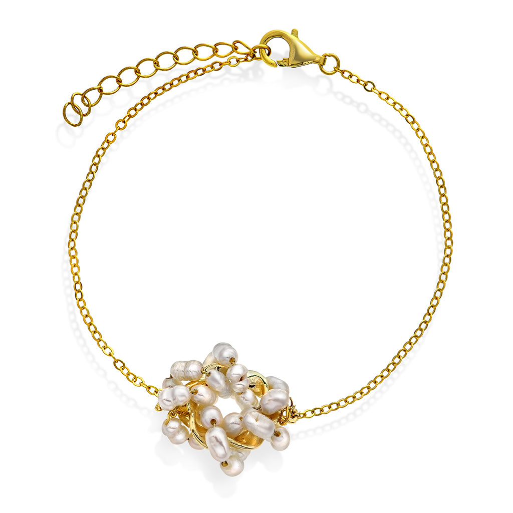 Perledrøm armbånd i sølv