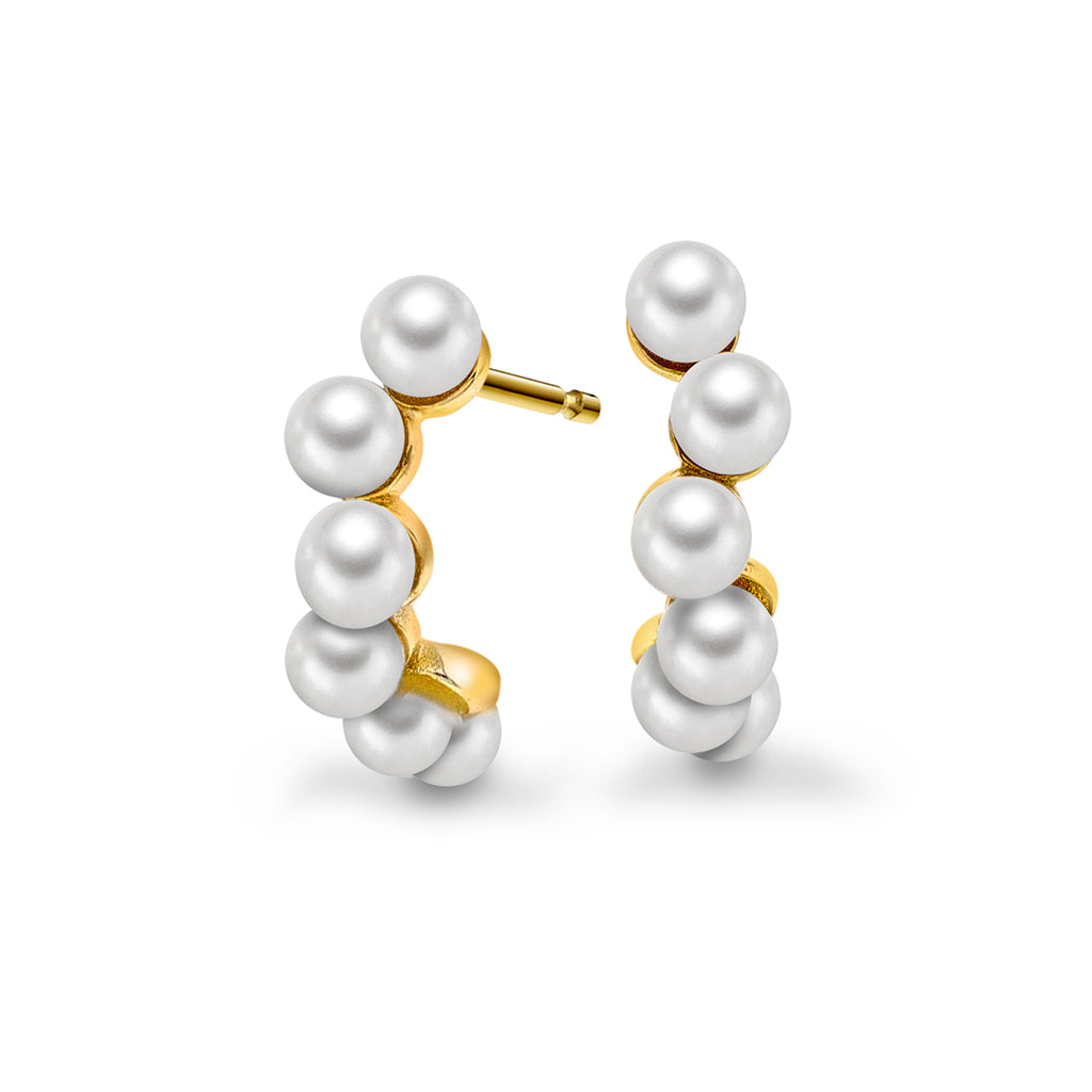 Perlefnugg øredobber i sølv