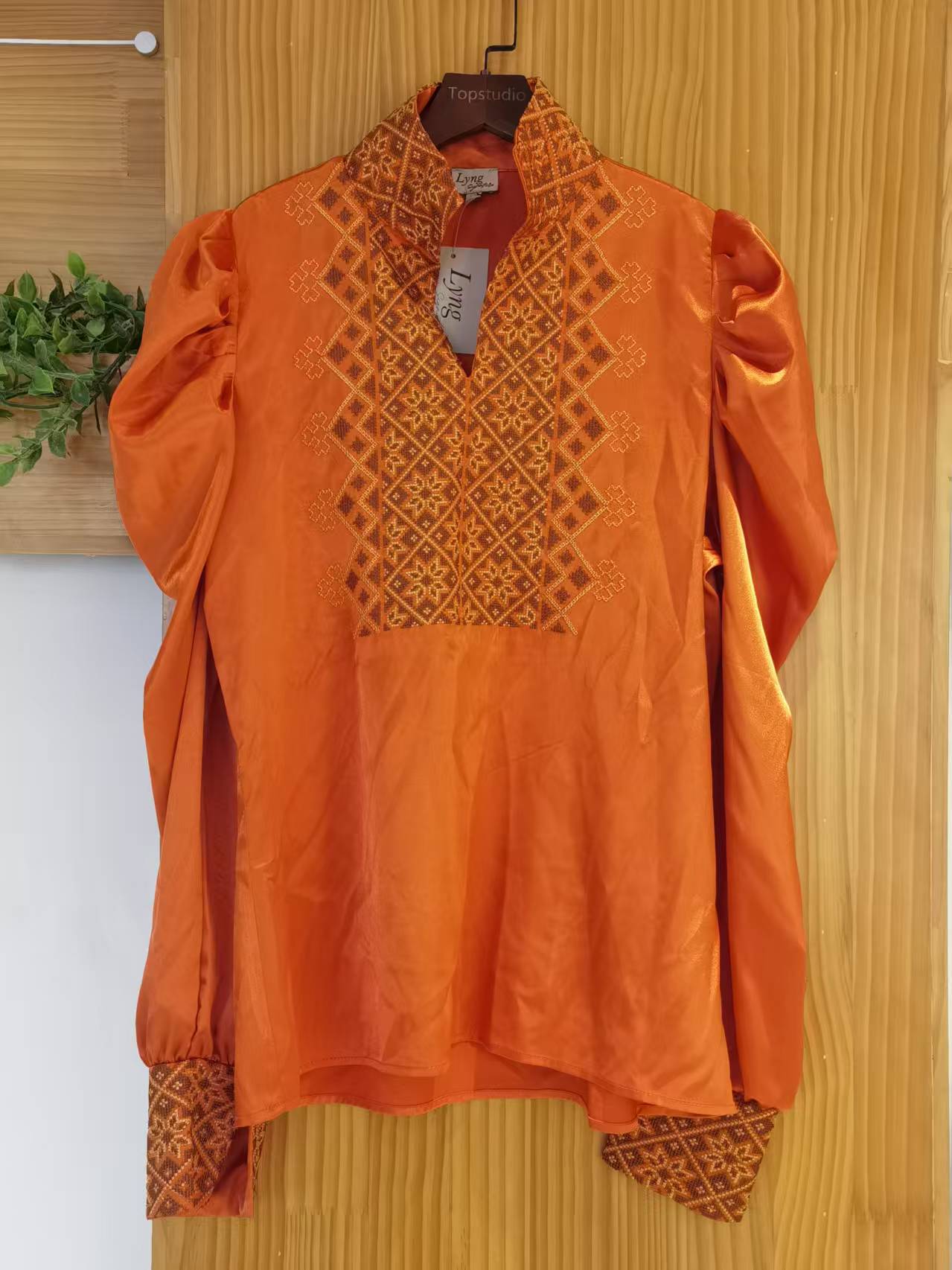 Drømmeblusen Orange silke