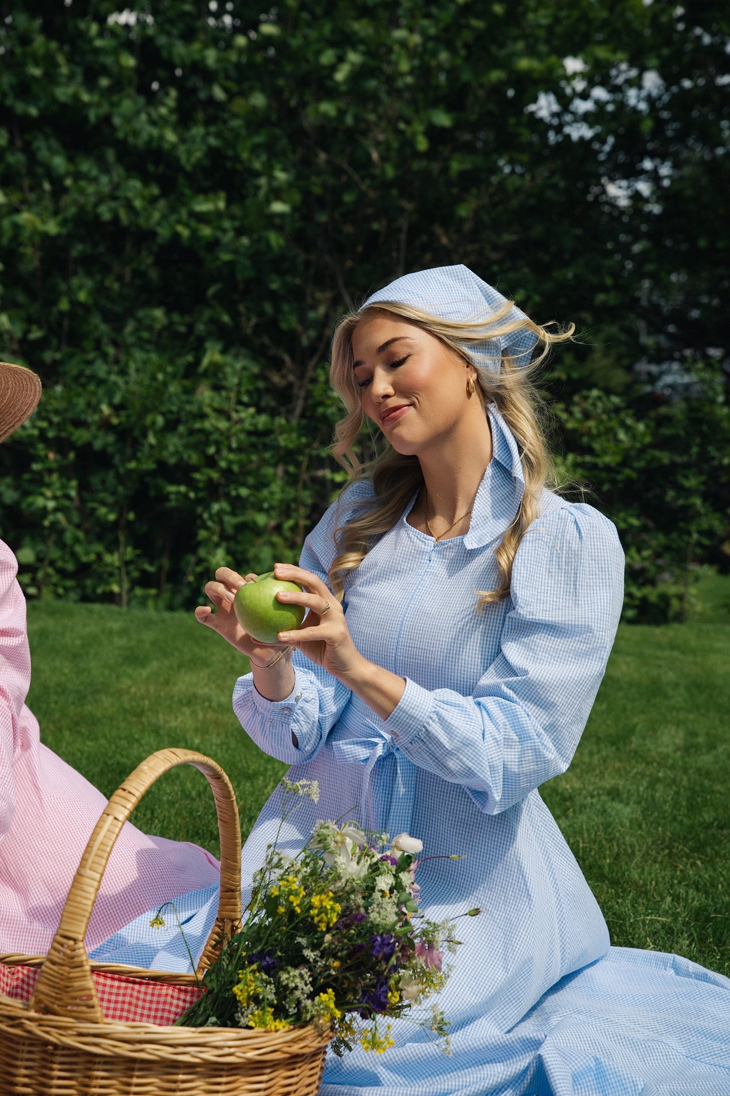 Madikken-kjole blå ruter