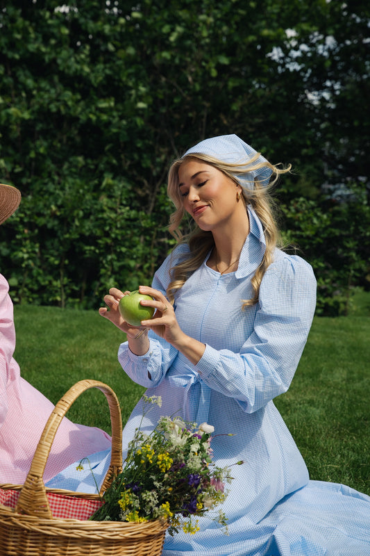 Madikken-kjole blå ruter