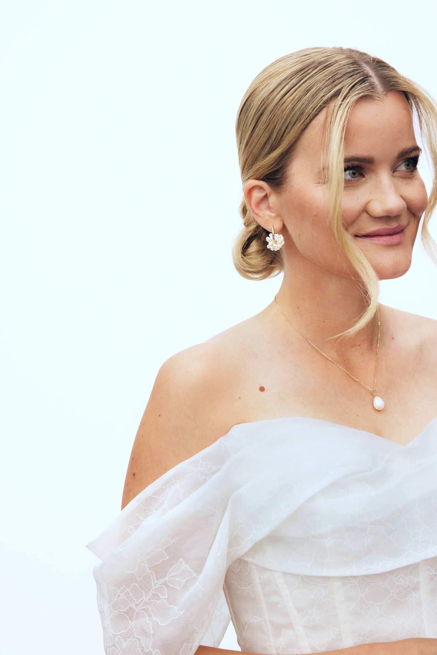 Øreringer i forgylt sølv ferskvannsperler