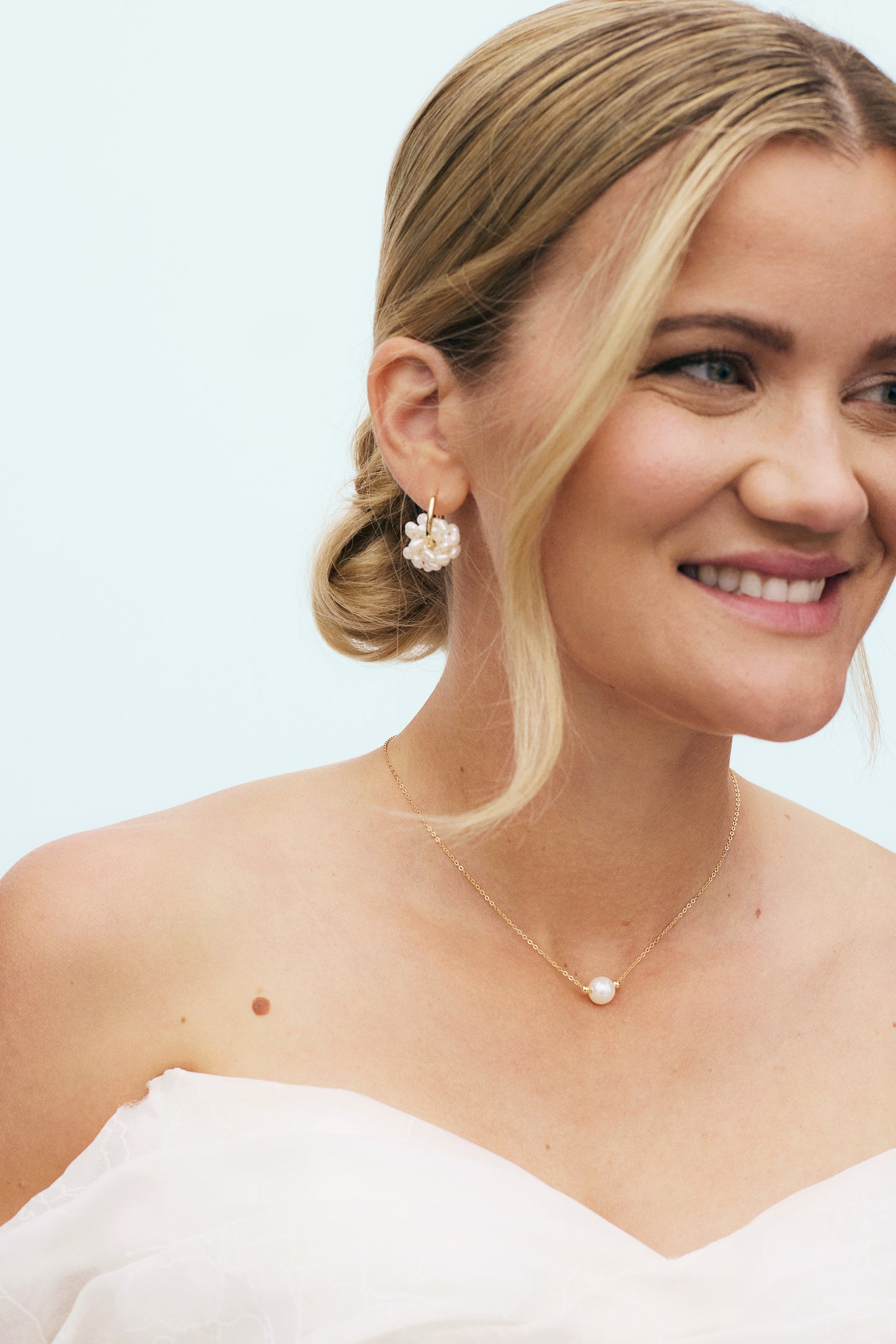 Øreringer i forgylt sølv ferskvannsperler