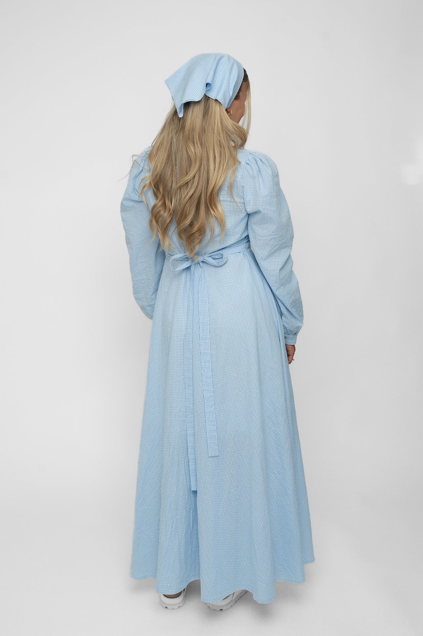 Madikken-kjole blå ruter