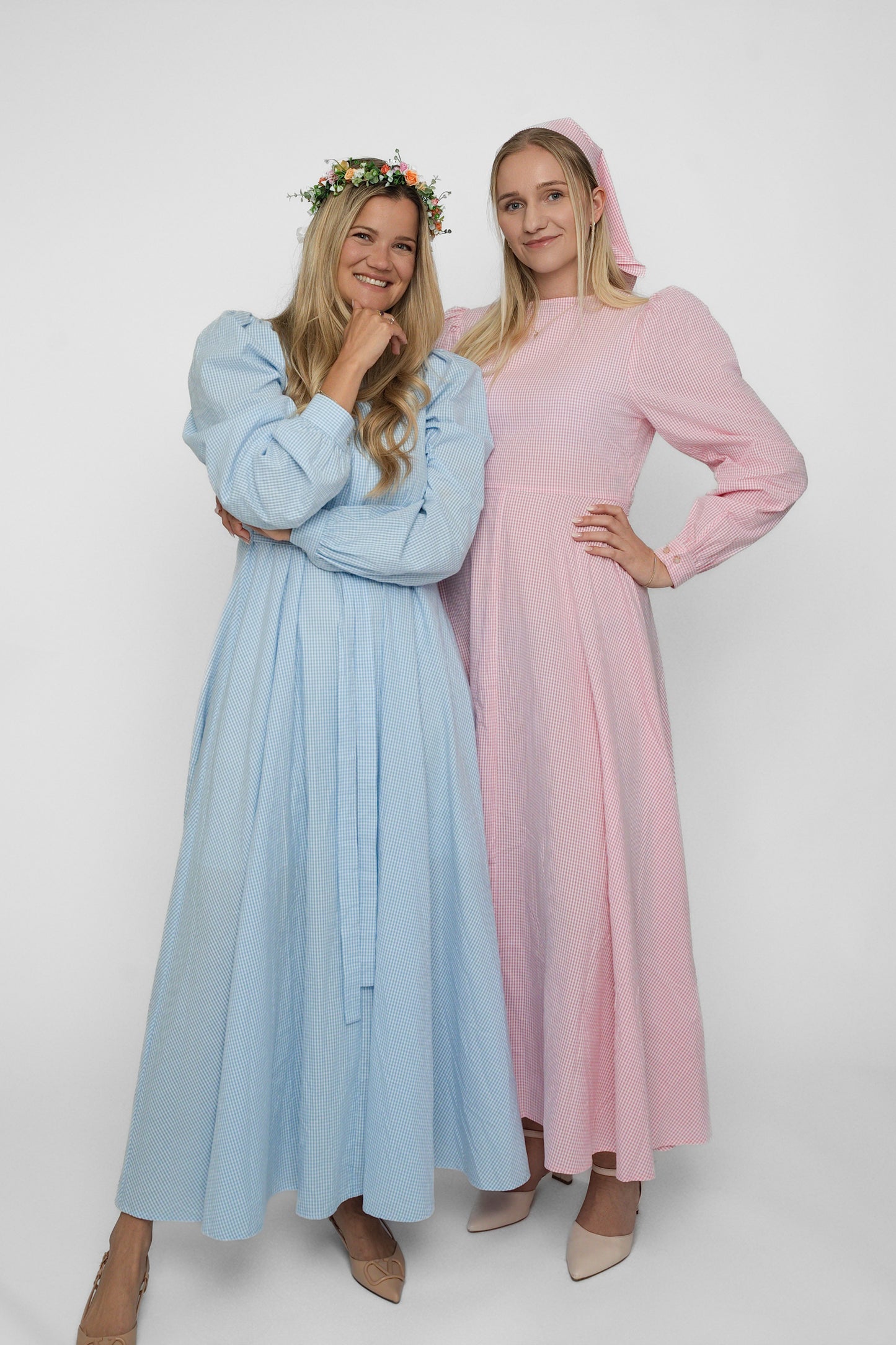 Madikken-kjole blå ruter