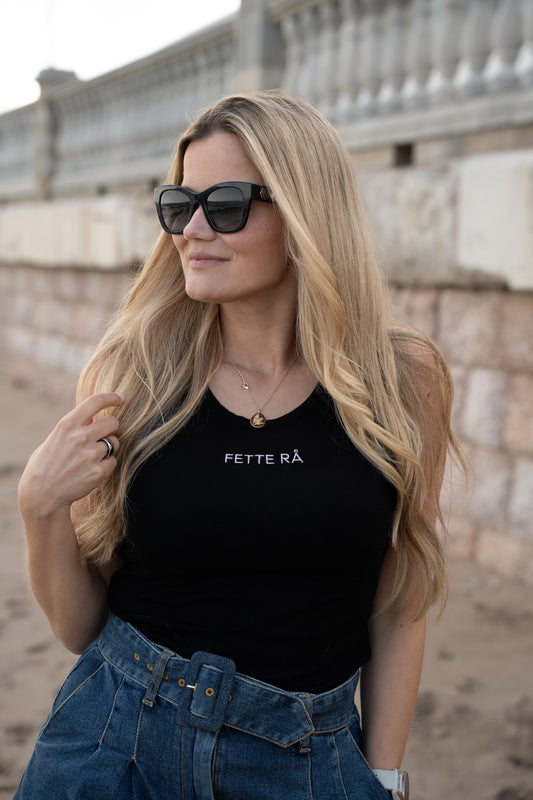 Svart Lyng Tank Top - Lilla Fette rå