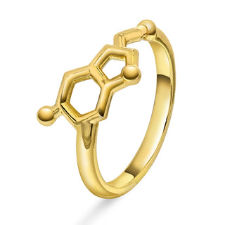 Ring i forgylt sølv serotonin/glede