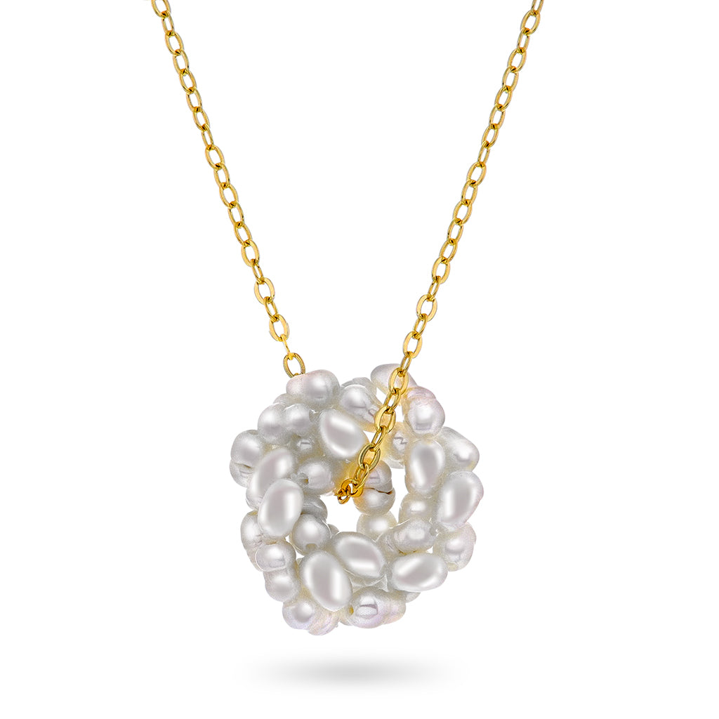 Perlefnugg smykke i sølv