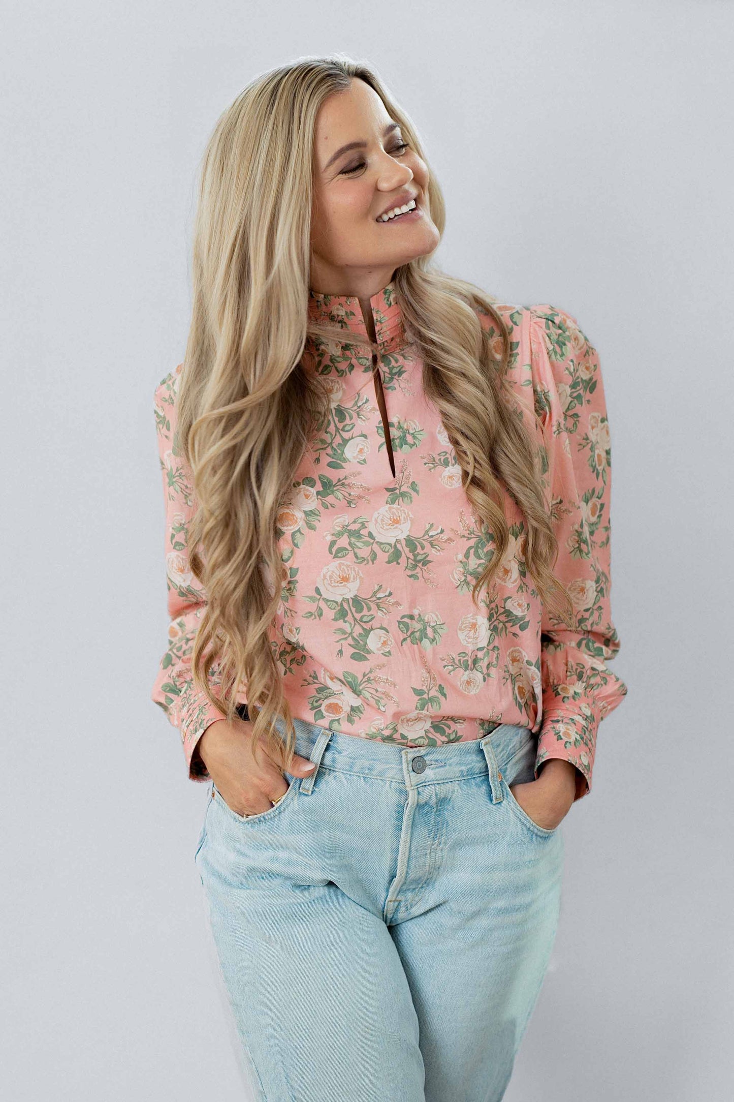 Drømmebluse - Pink flower- Forhåndssalg