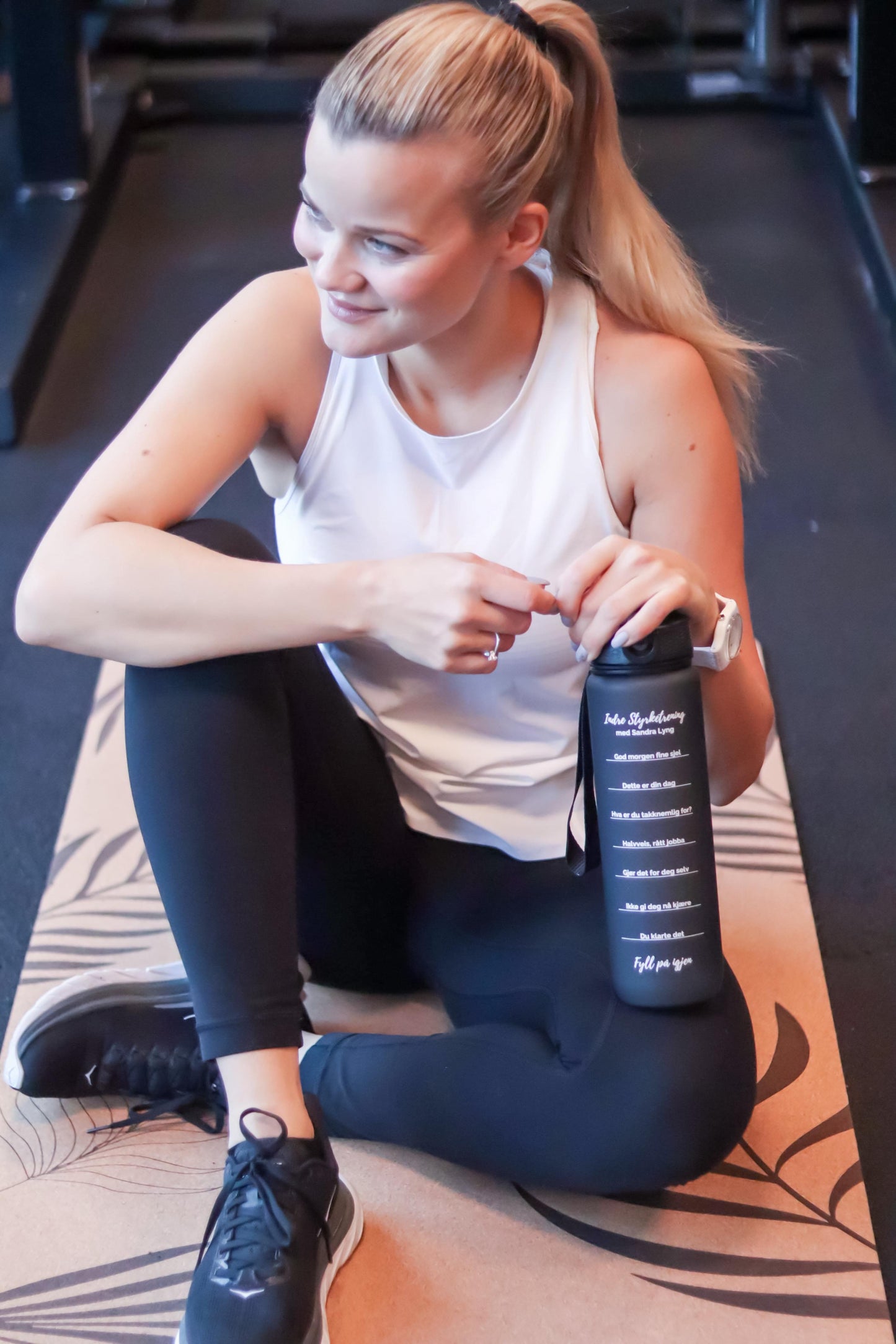 Indre Styrketrening Motivasjonsflaske Svart